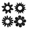 Get Lock Lot de 4 Cockrings souples Ring Stars Noirs